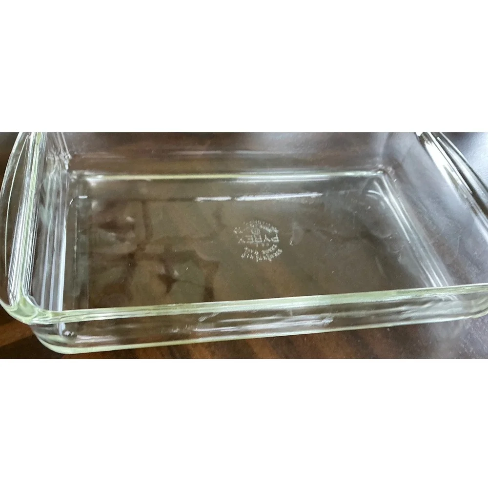 Pyrex Vintage Clear Glass Baking Dish Rectangular Casserole 12.5x8 232 Ovenware